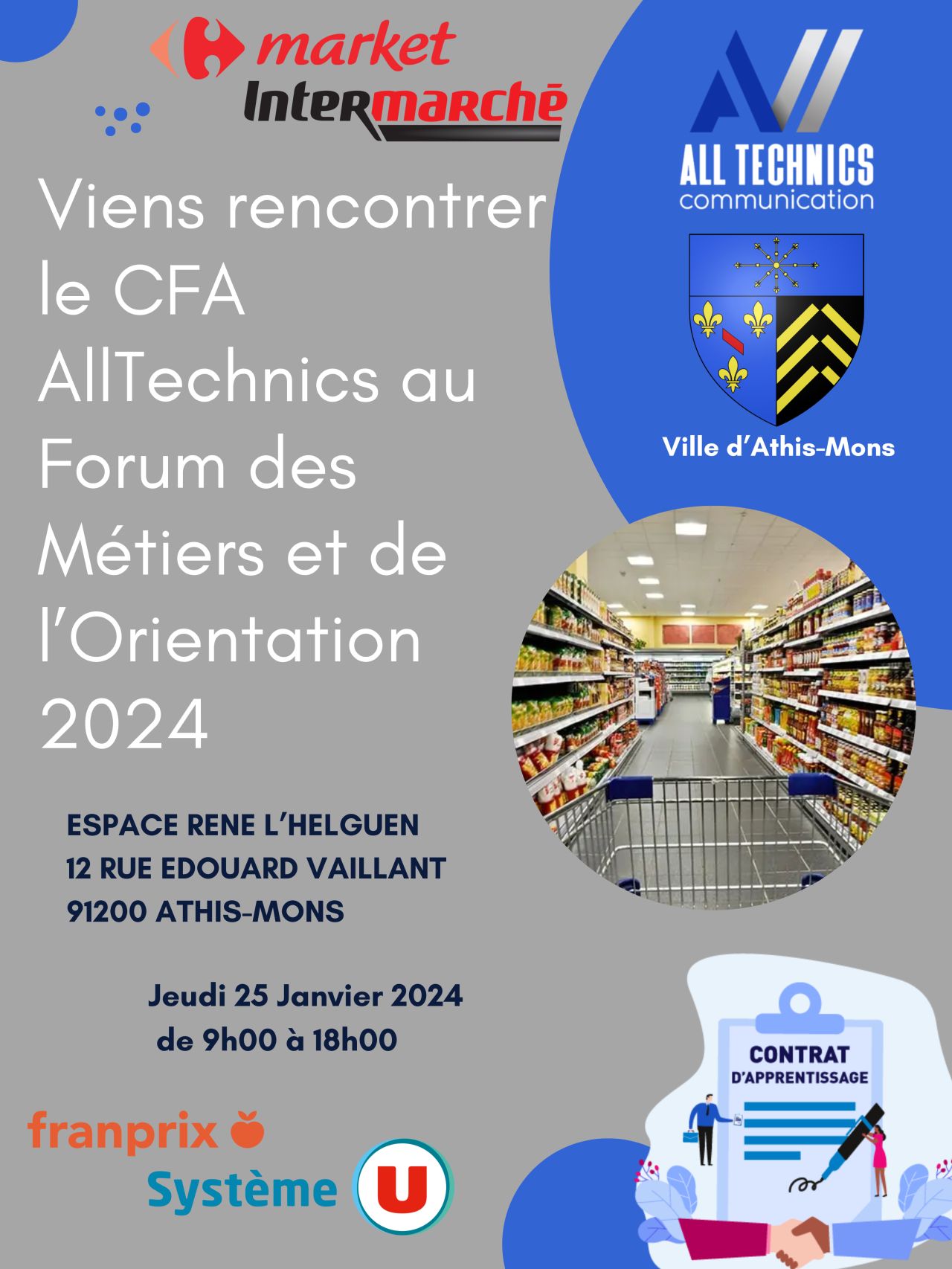 image de l'article Forum des Métiers et de l'Orientation 2024 , le jeudi 25 janvier de 9h à 18h à  Athis-Mons 
