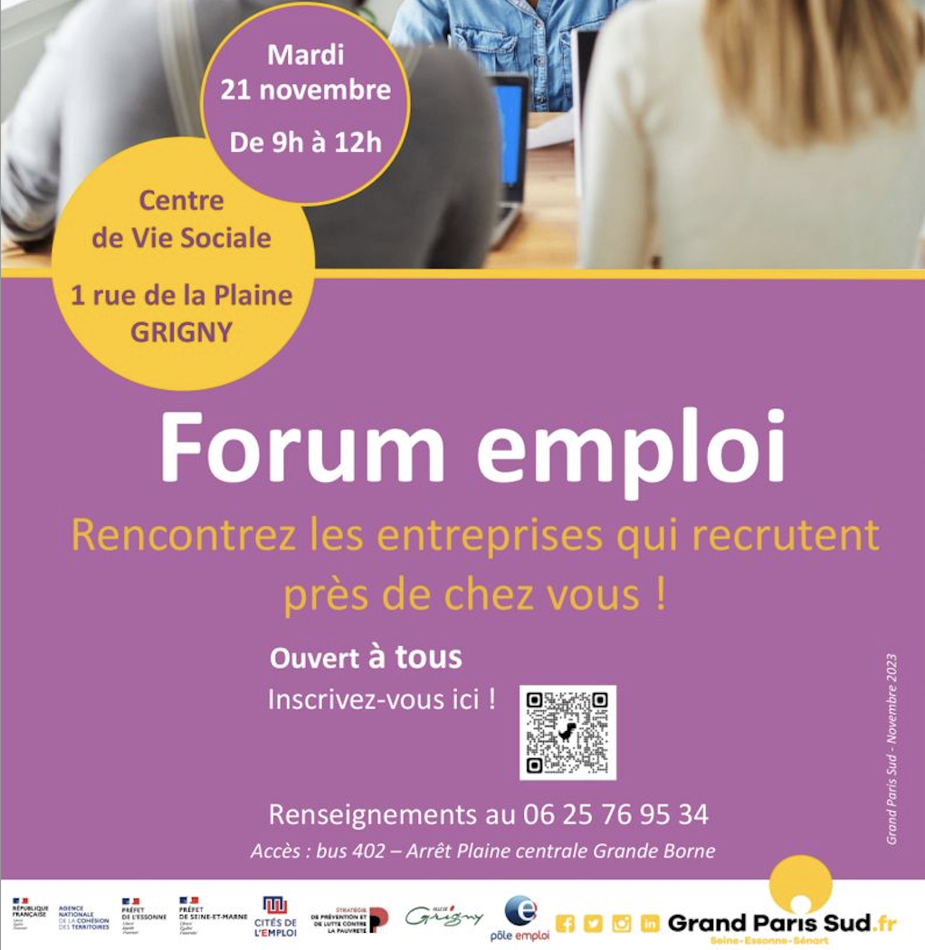 image de l'article Forum emploi le 21 novembre au Centre de Vie Social de la Grande Borne 