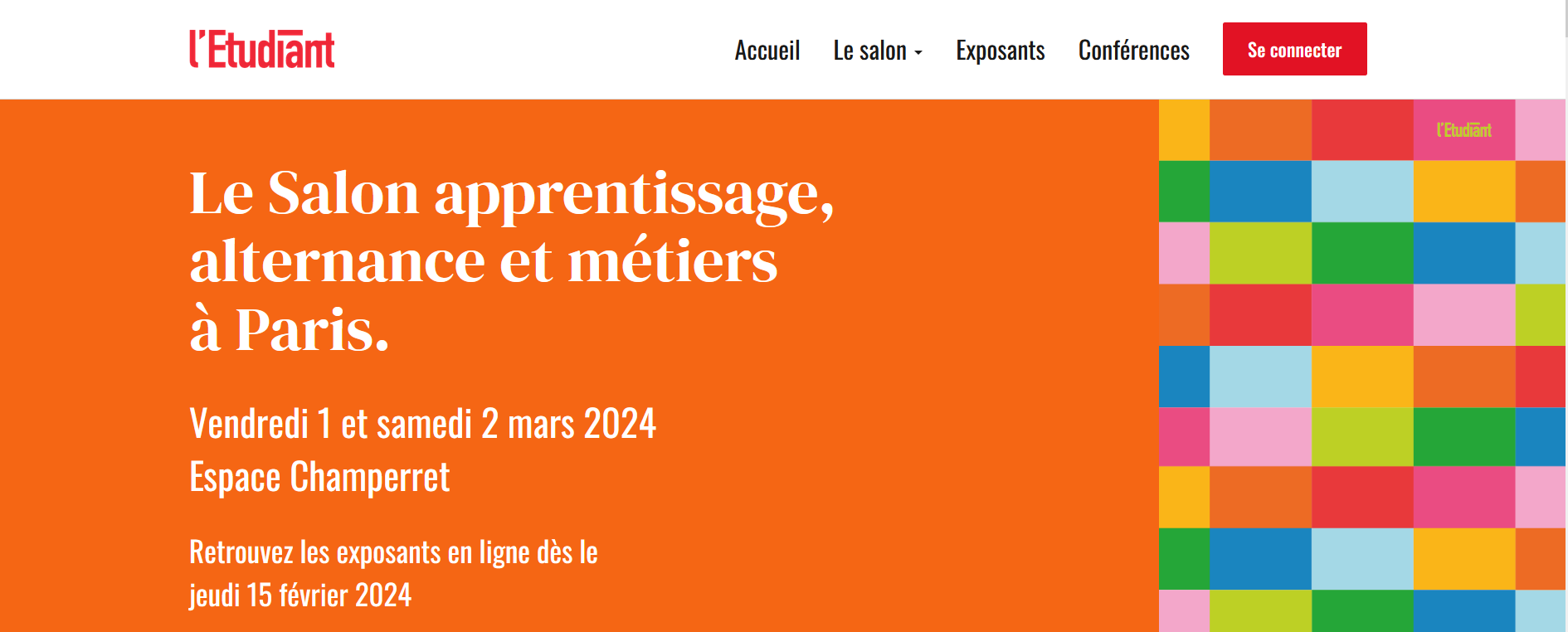 image de l'article L'Etudiant organise le salon apprentissage, alternance et métiers le vendredi 1er mars et le samedi 2 mars 